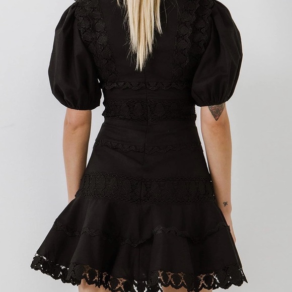 Endless Rose Black Long Sleeve Dress with Lace Details - Picture 11 of 11